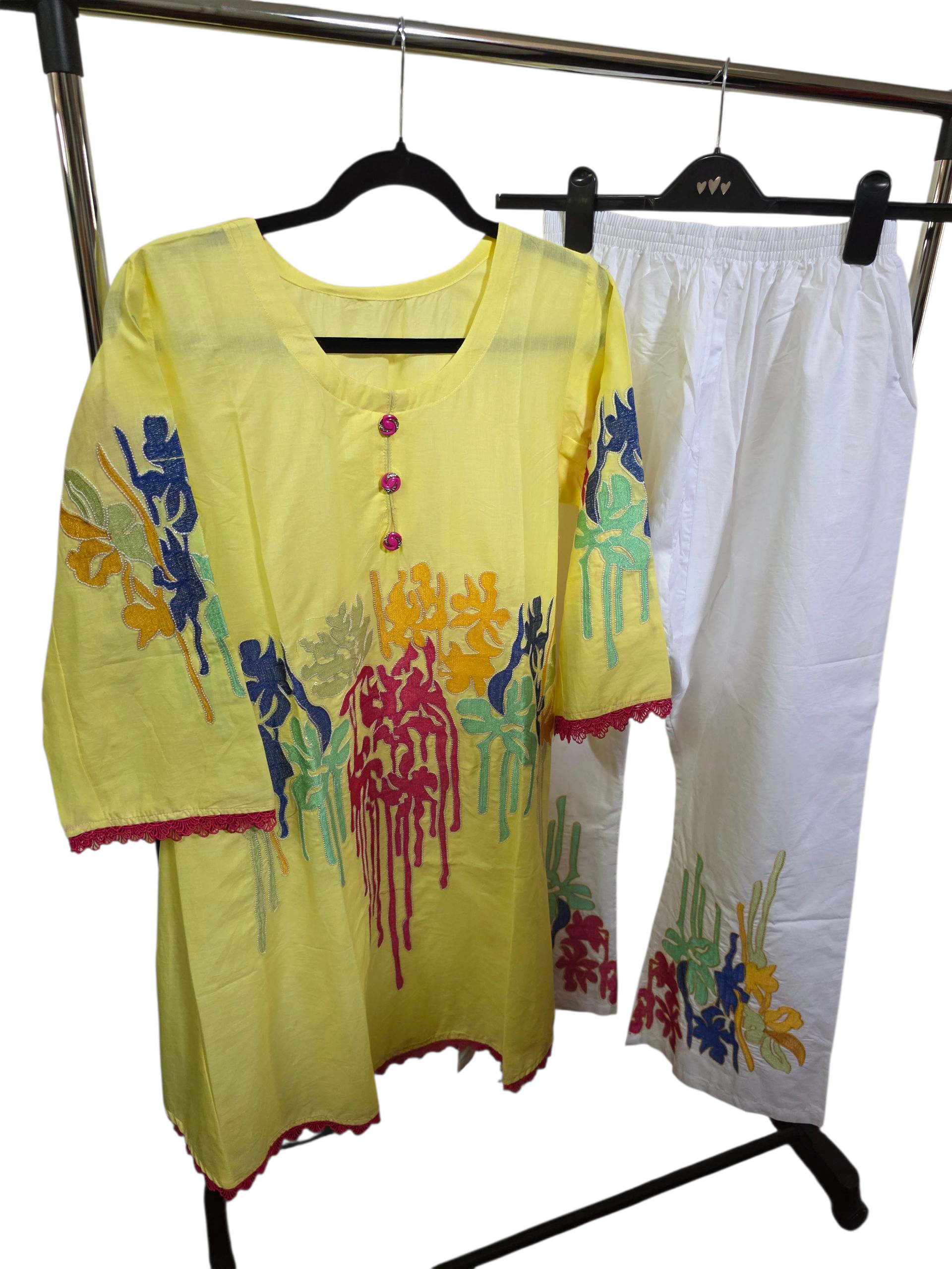 2pc coord frock style Kurti set, cotton