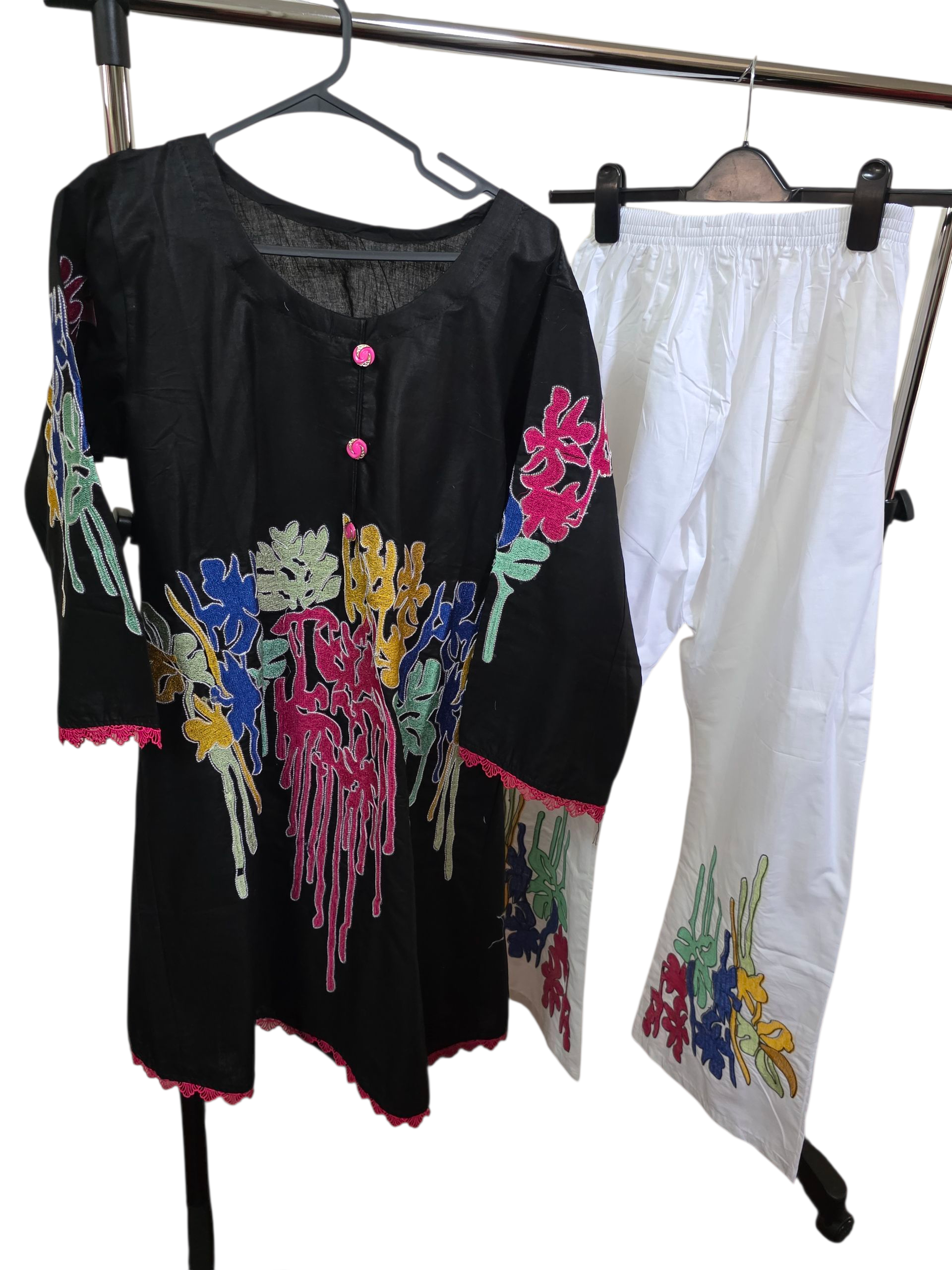 2pc coord frock style Kurti set, cotton