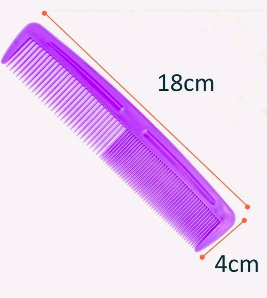 Comb Hair Styling Set Pin Tail Fine Wide Toothed Comb 6 Type Pink Purple