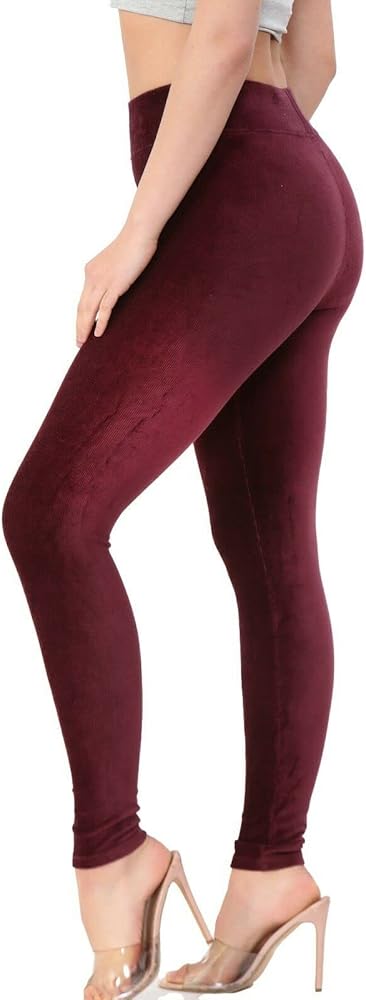 High waisted Burgundy Suede Leggings