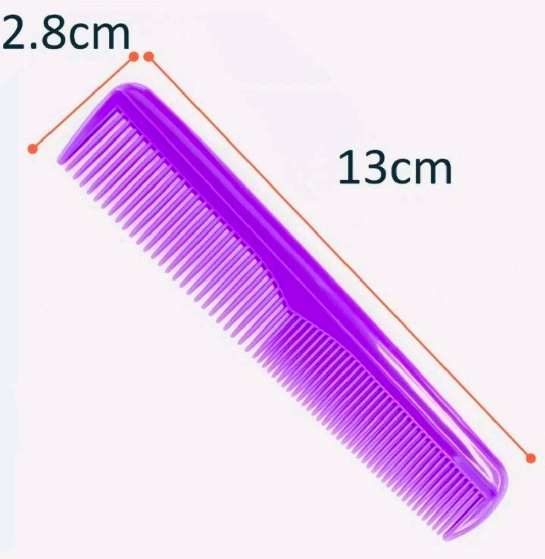 Comb Hair Styling Set Pin Tail Fine Wide Toothed Comb 6 Type Pink Purple
