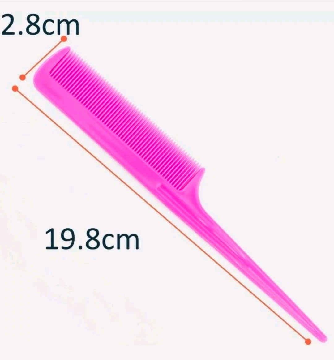 Comb Hair Styling Set Pin Tail Fine Wide Toothed Comb 6 Type Pink Purple