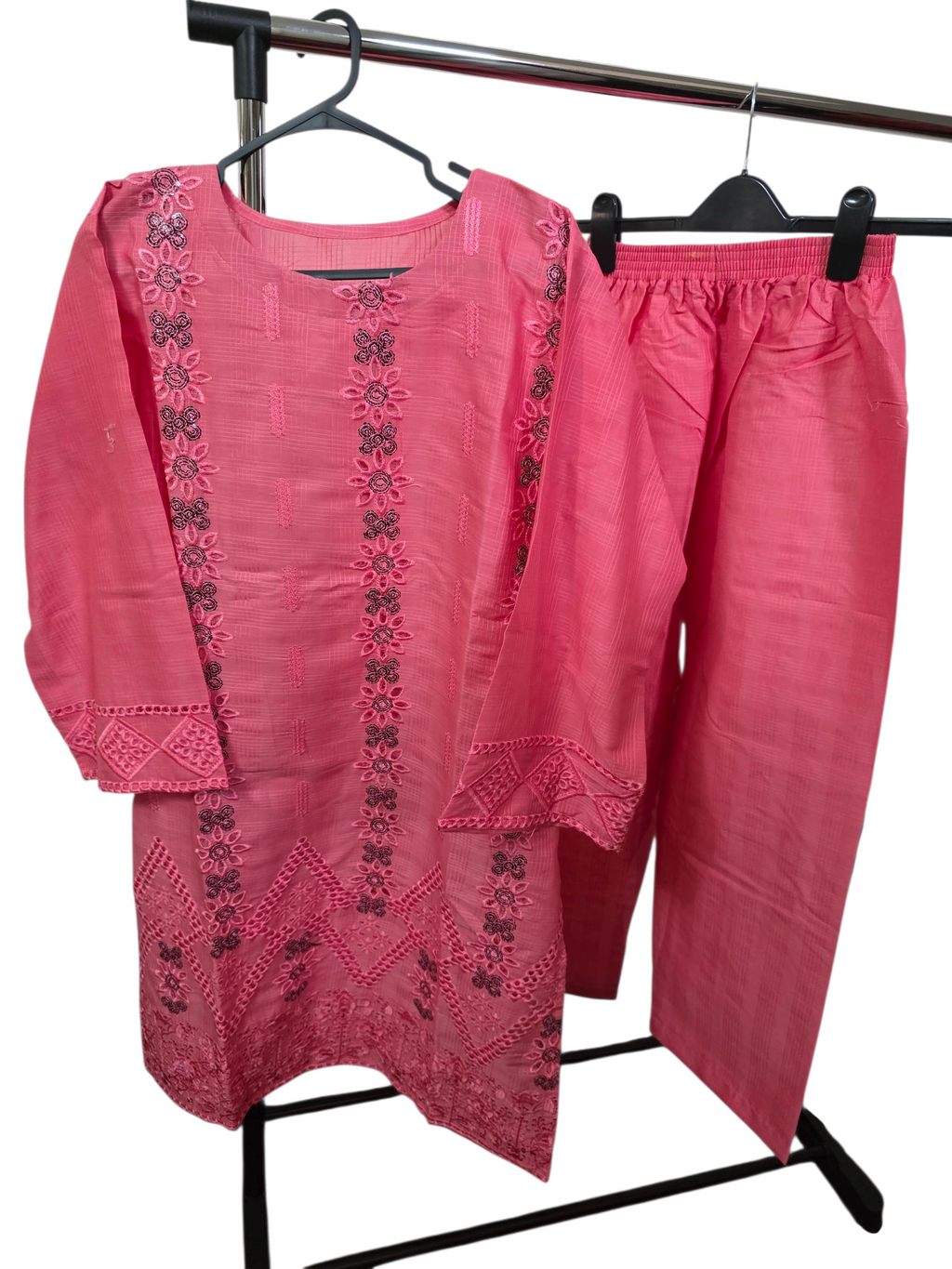 2pc embroidery coord set, cotton