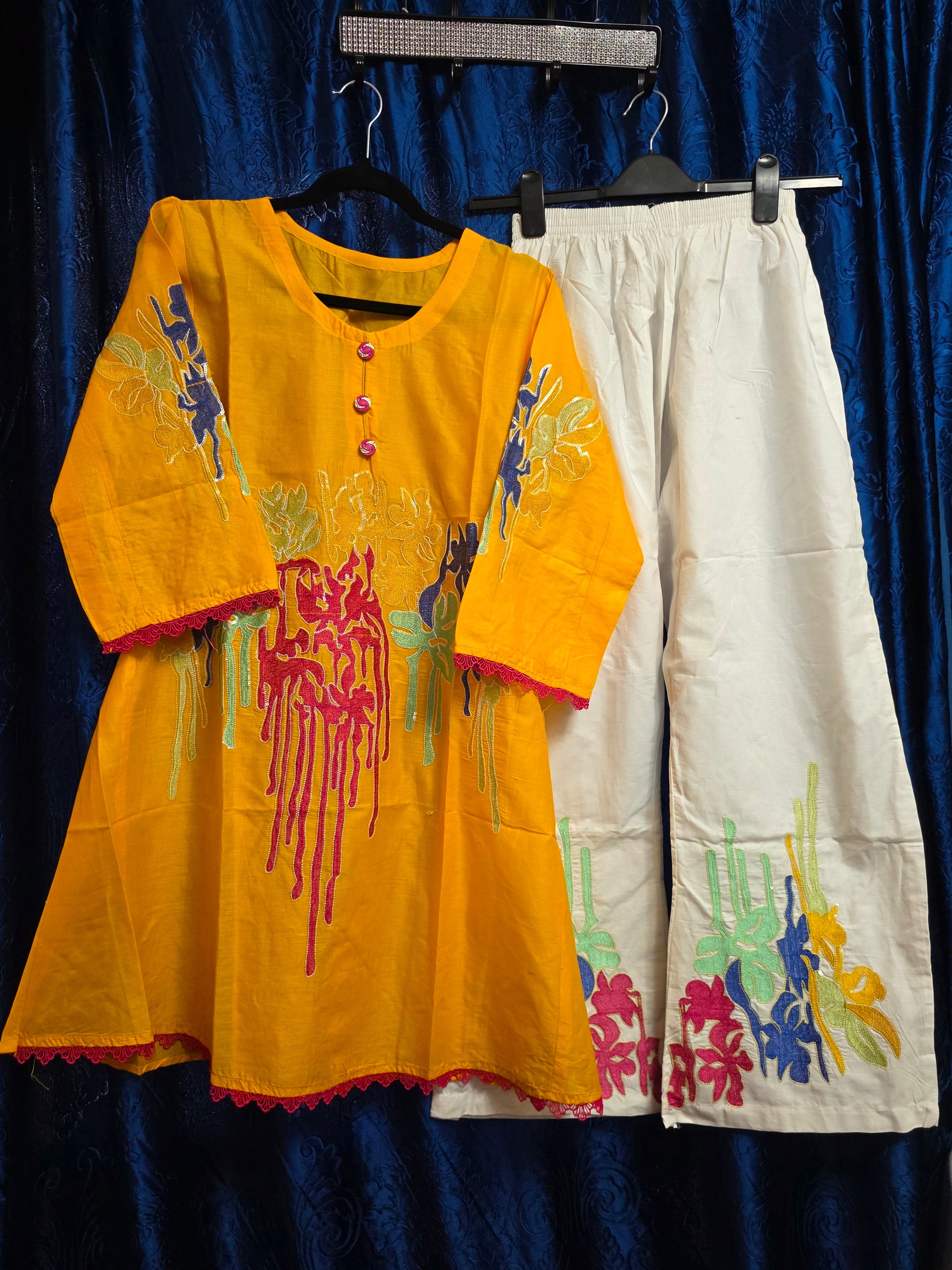 2pc coord frock style Kurti set, cotton