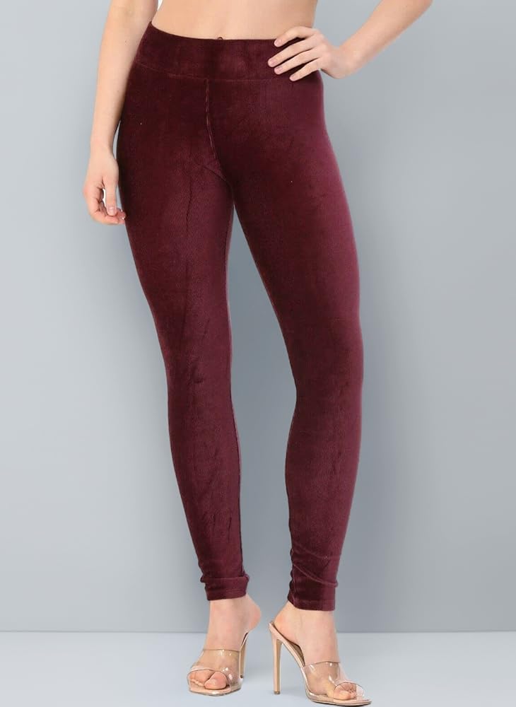 High waisted Burgundy Suede Leggings