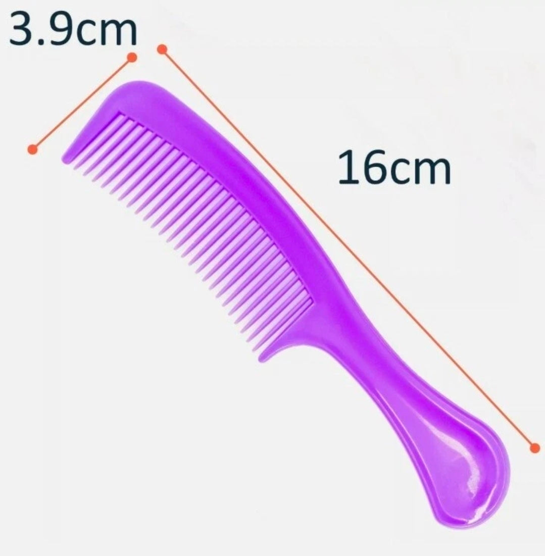 Comb Hair Styling Set Pin Tail Fine Wide Toothed Comb 6 Type Pink Purple